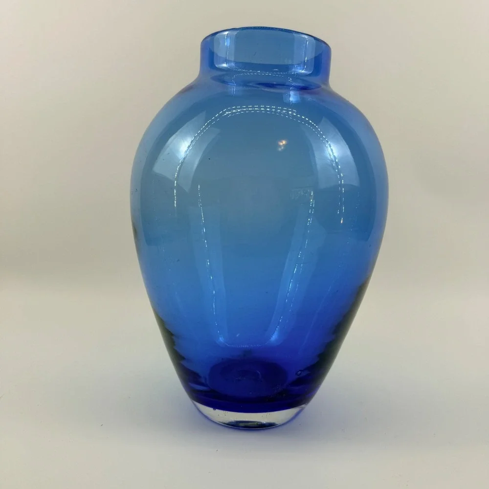 Blenko 8821M Azure Blue Vase Hank Adams 10